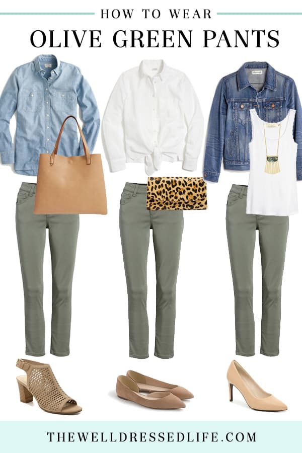 olive green jeans outfits