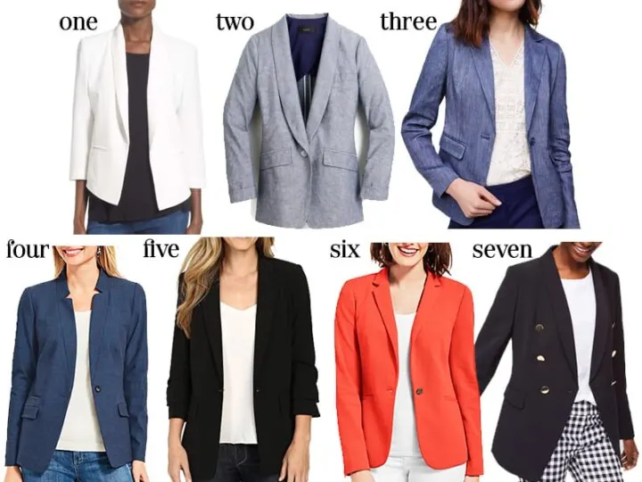 they add some much needed structure to an outfit and really pull together a look, which is especially important for work.  Spring and summer appropriate blazers are tricky.  If you want the best selection of style and price points, now is the time to shop.