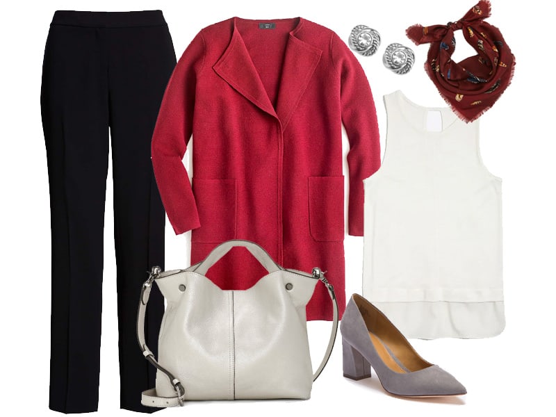 Wear to Work: Burgundy Sweater Blazer