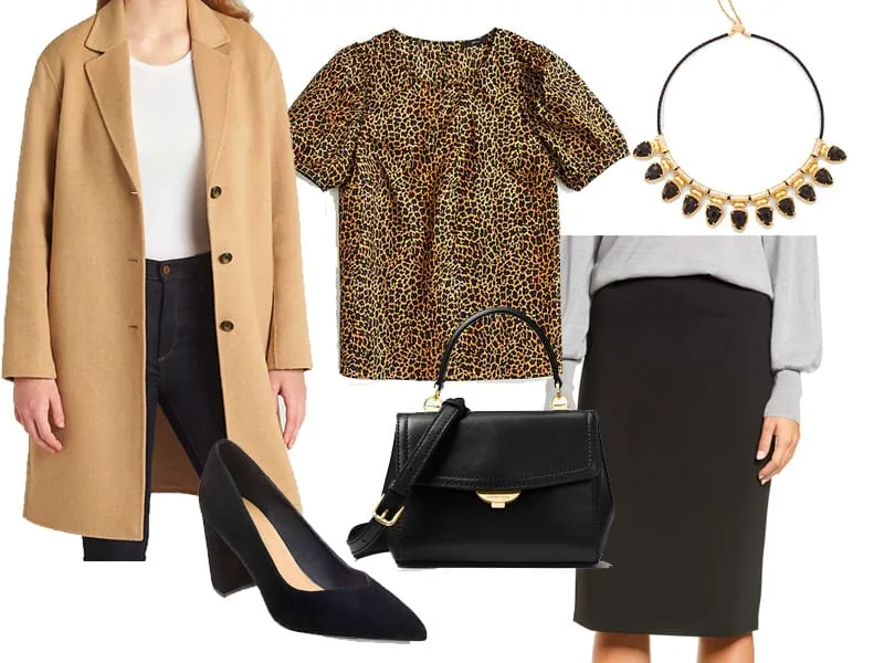 Wear to Work Outfit Inspiration: Leopard Print Top