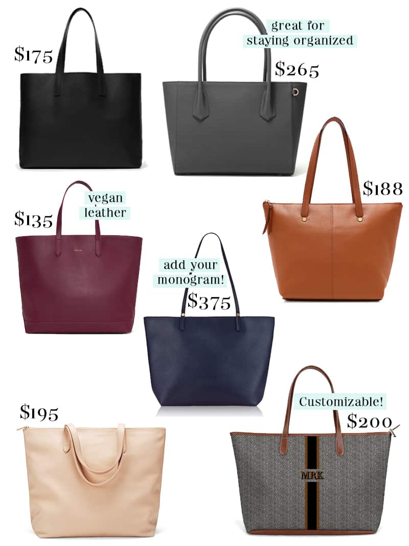 best leather tote bags for work