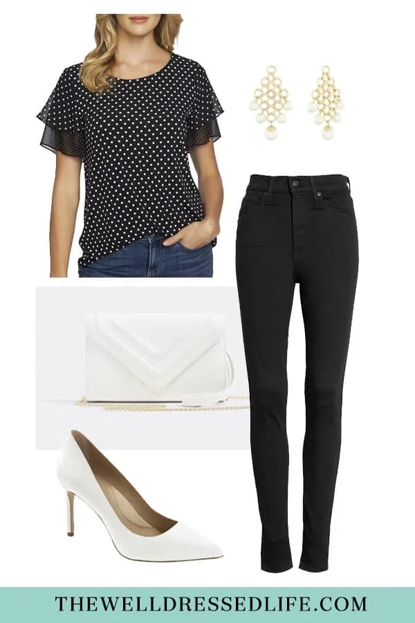 Weekend Outfit Inspiration: Black and White Polka Dots