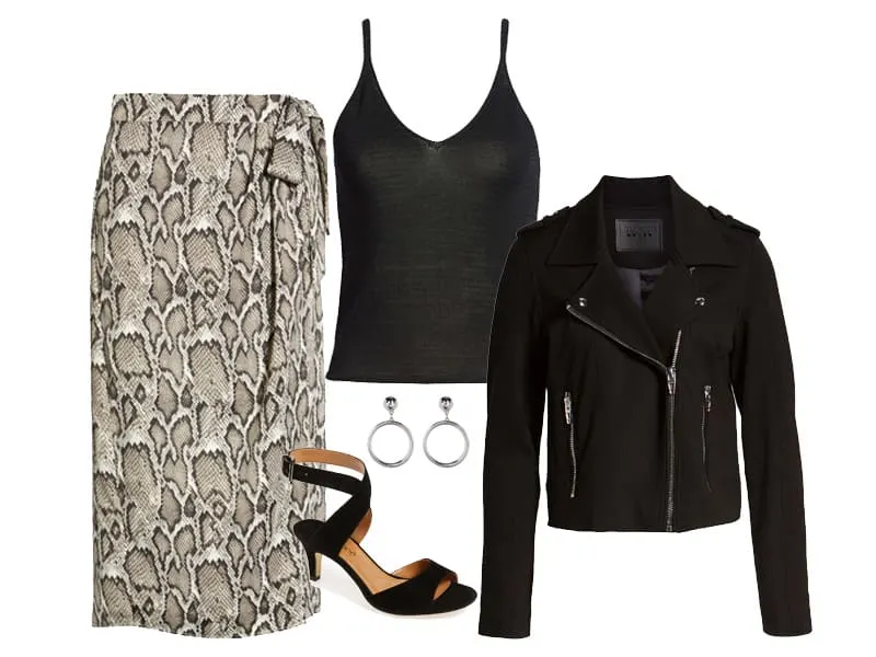 Wear to Work: Snakeskin skirt two ways