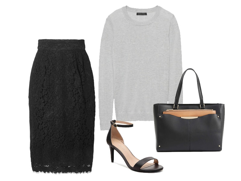 Lace skirt 2025 business casual