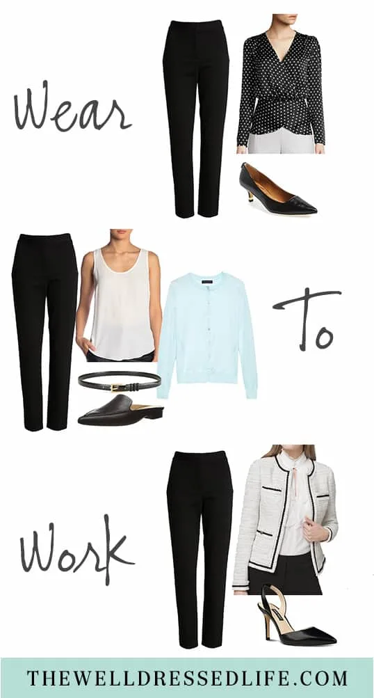 Business Casual Work Outfits - Black Ankle Pants in Petite