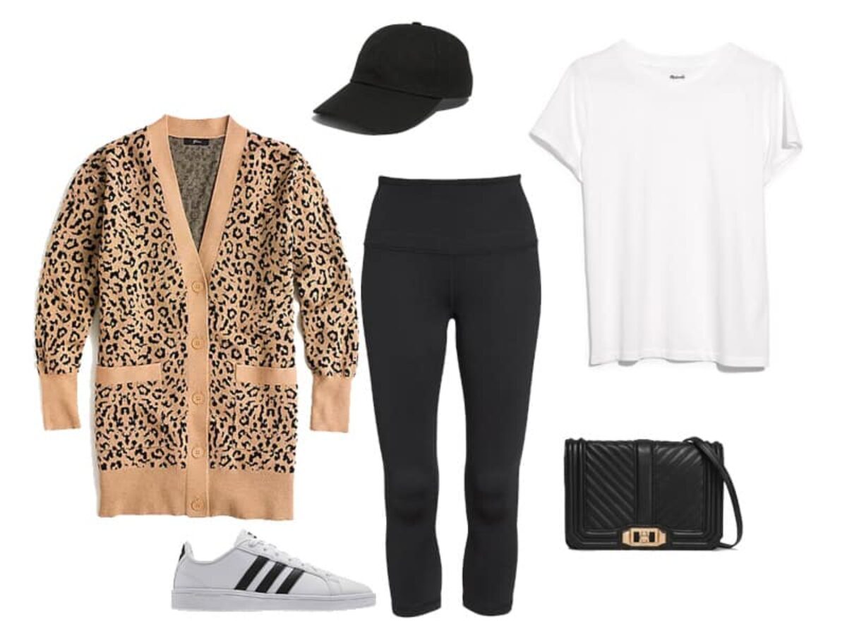 cheetah print cardigan outfit