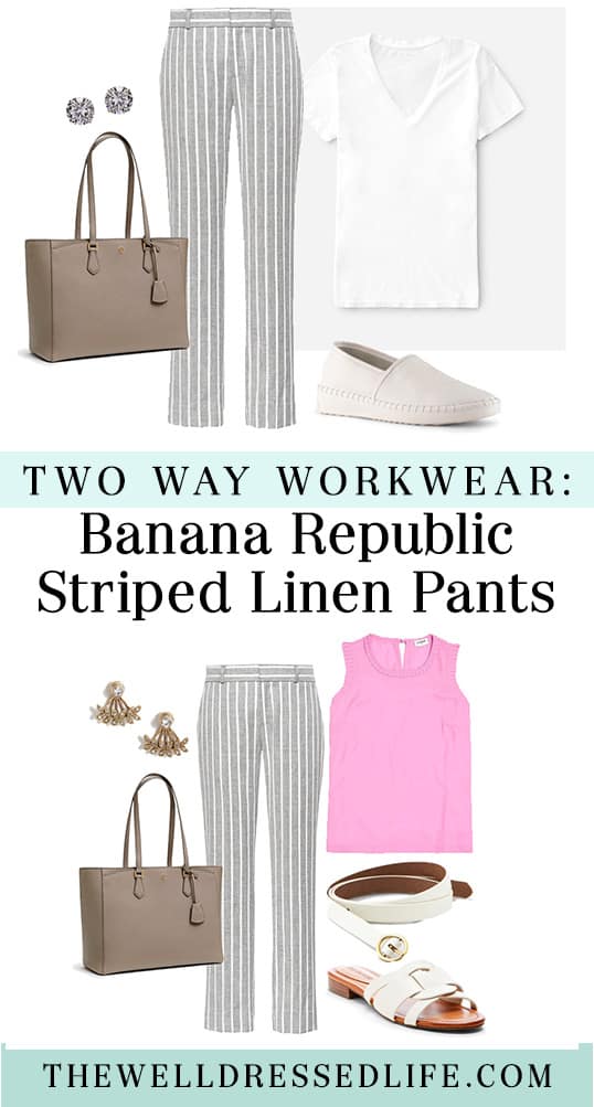 Two Way Workwear: Banana Republic Striped Linen Pants