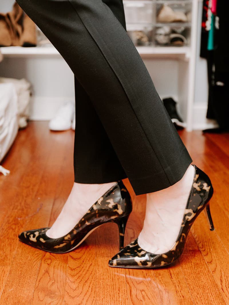comfortable black work heels