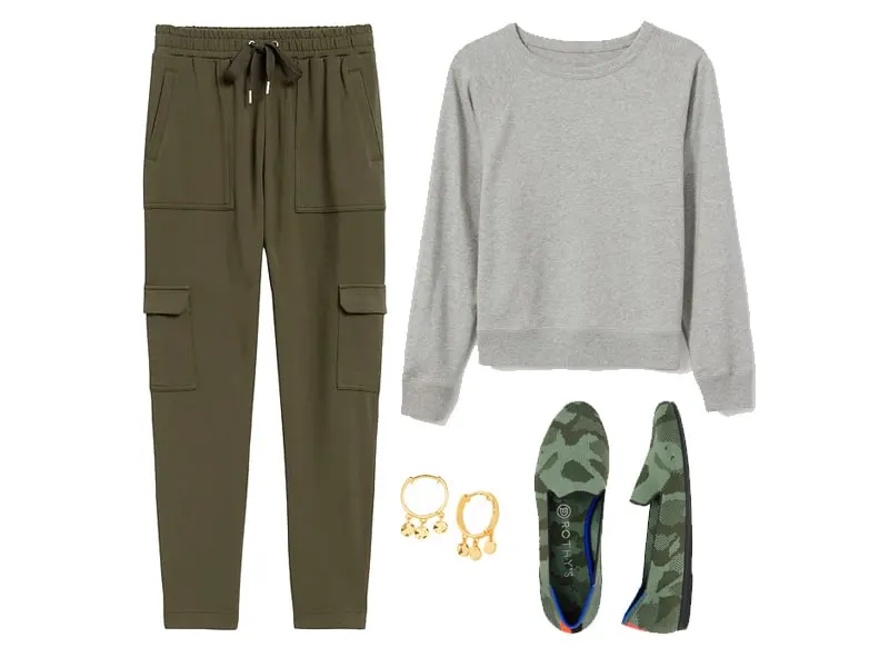 Olive green jogger pants, HOWTOWEAR Fashion