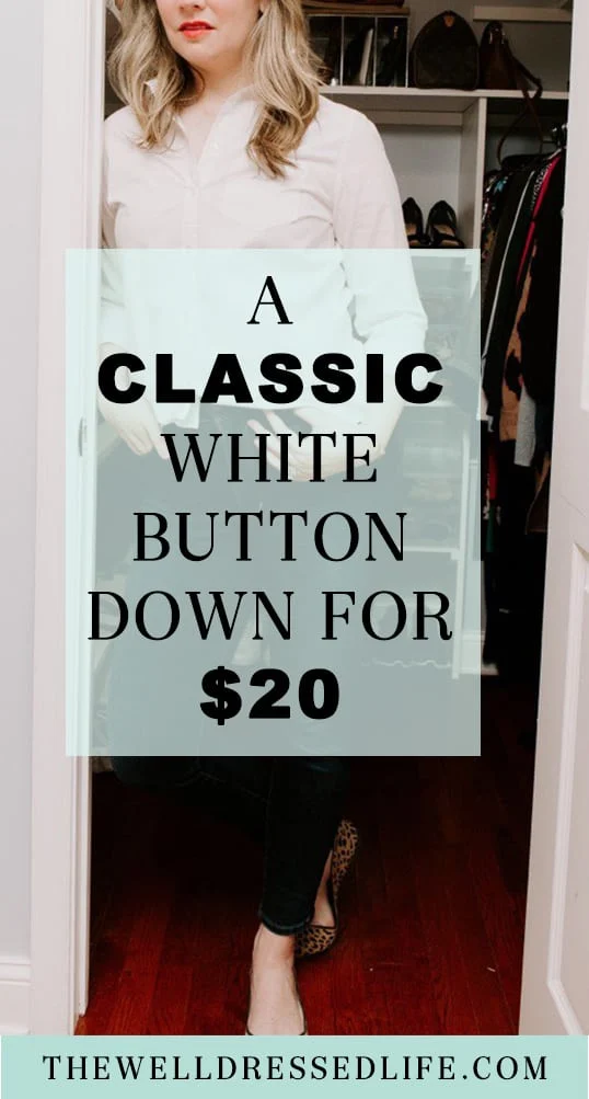 Classic White Button Down for $20