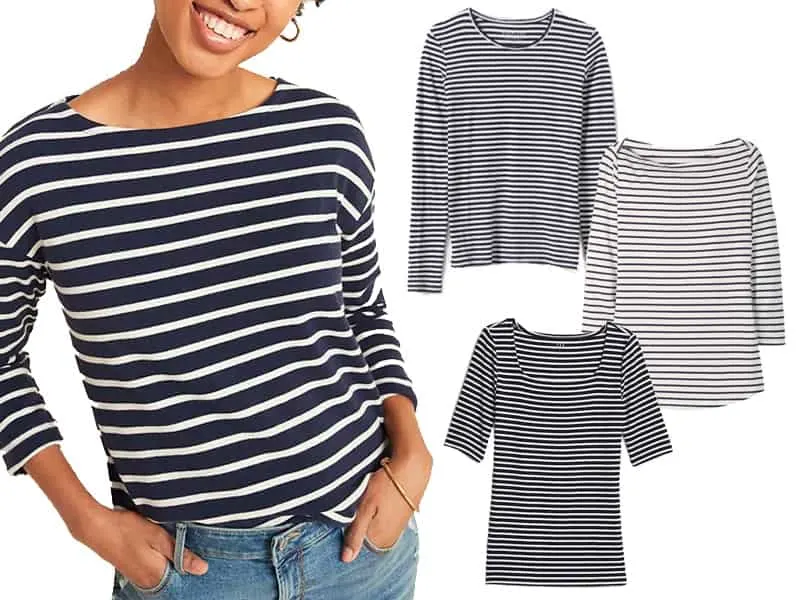 Basics Building: Navy and White Striped Top