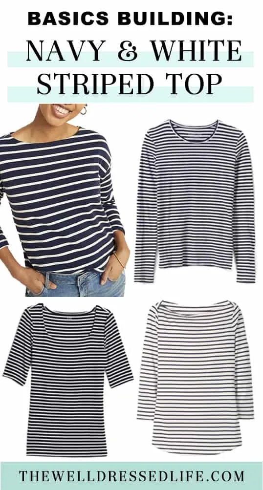 Basics Building: Navy and White Striped Top