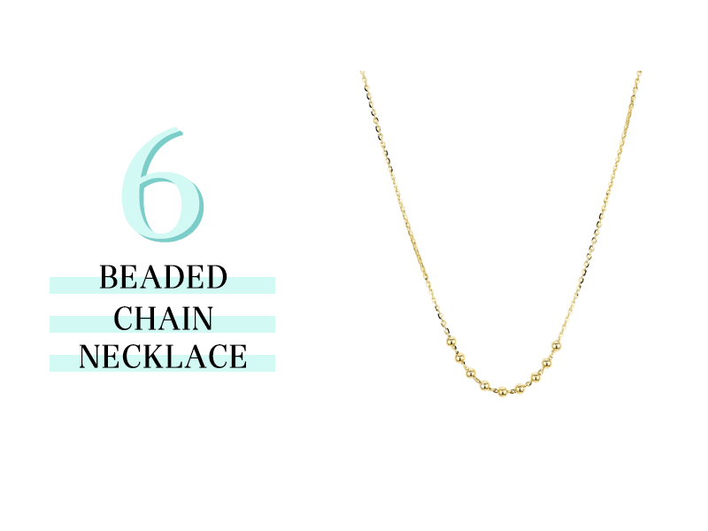 Beaded Chain Necklace in Gold