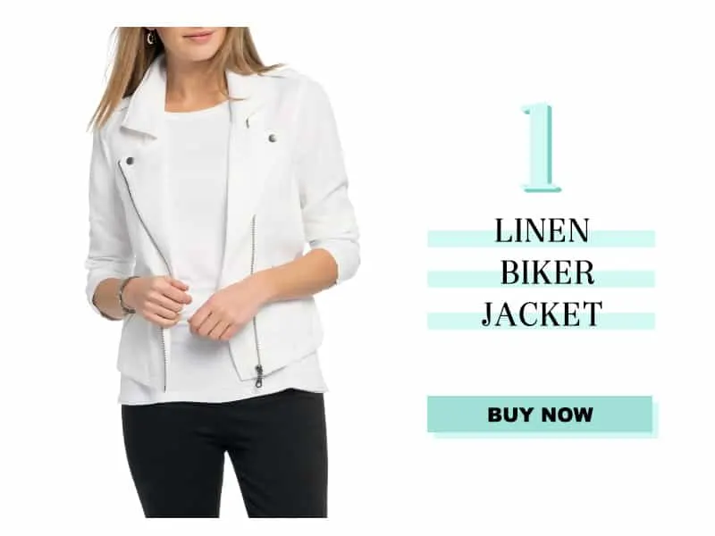 Nic+Zoe linen biker jacket