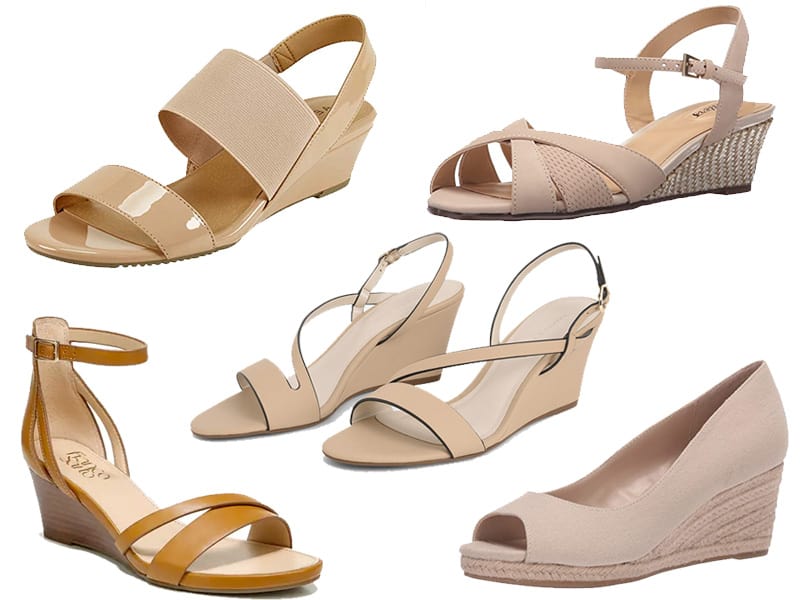 Tan best sale slingback wedges