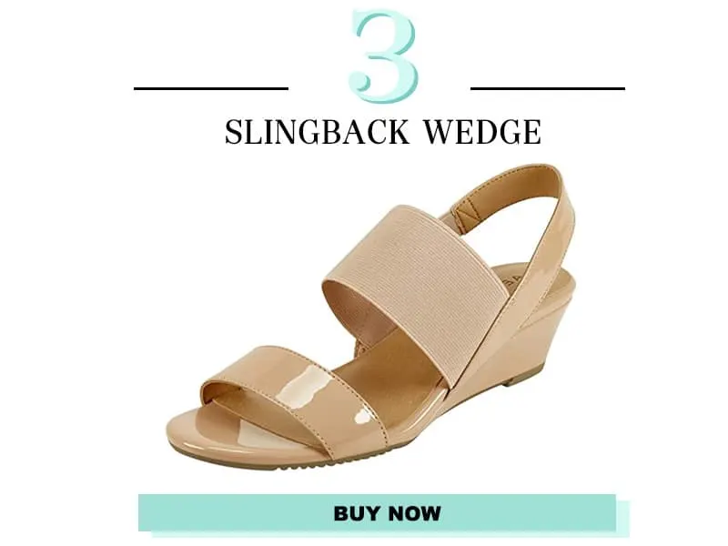 Aerosoles Tan slingback wedge sandals
