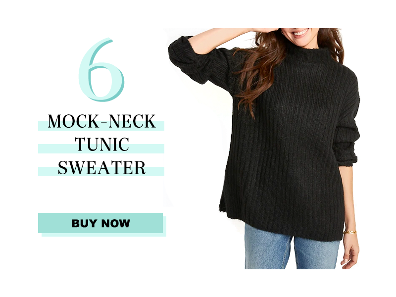 Old Navy Black Mock Neck Tunic Sweater