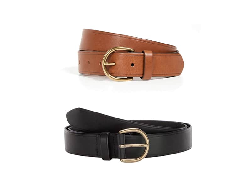 Madewell Medium Perfect Leather Belt in Brown and Black