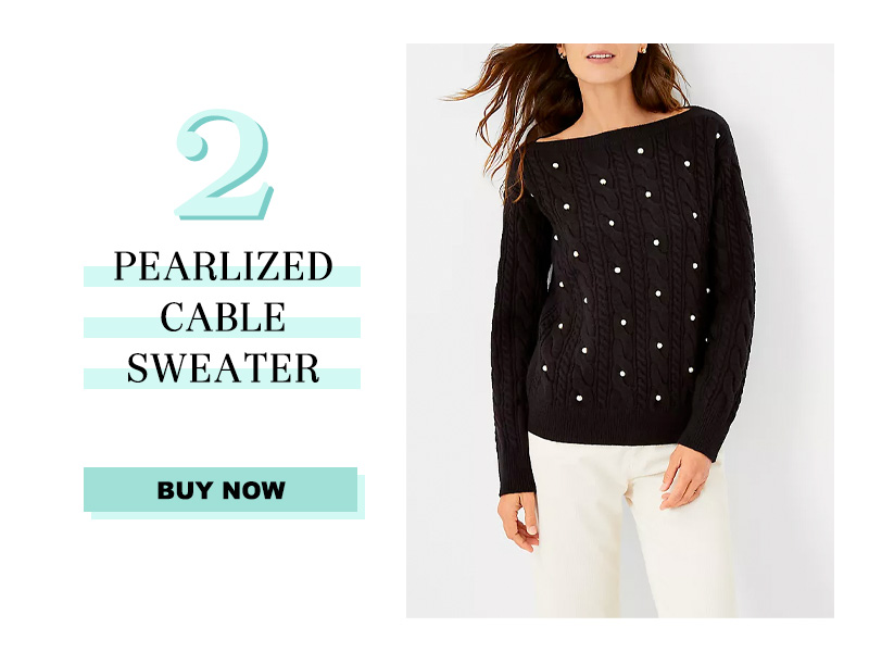 Ann Taylor Pearlized Cable Sweater