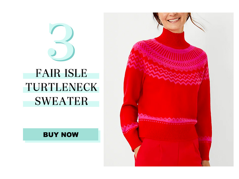 Ann Taylor Fair Isle Turtleneck Sweater