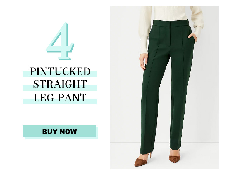 An nTyalor Pintucked Straight Leg Pant