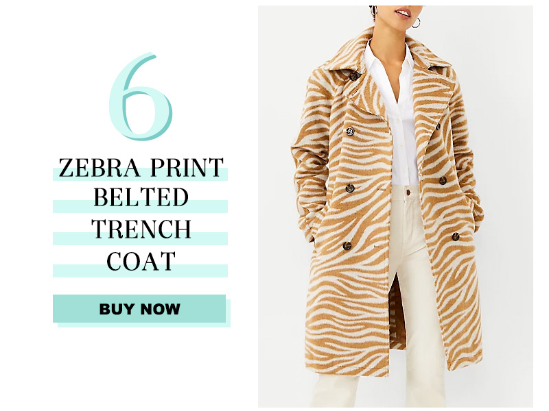 An Taylor Zebra print belted trench coat