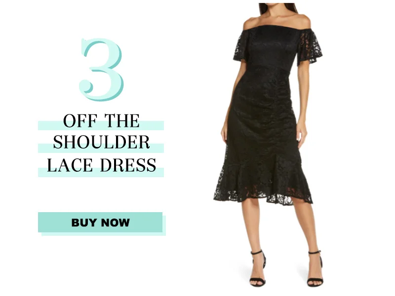 Black Lace Off The Shoulder Dress