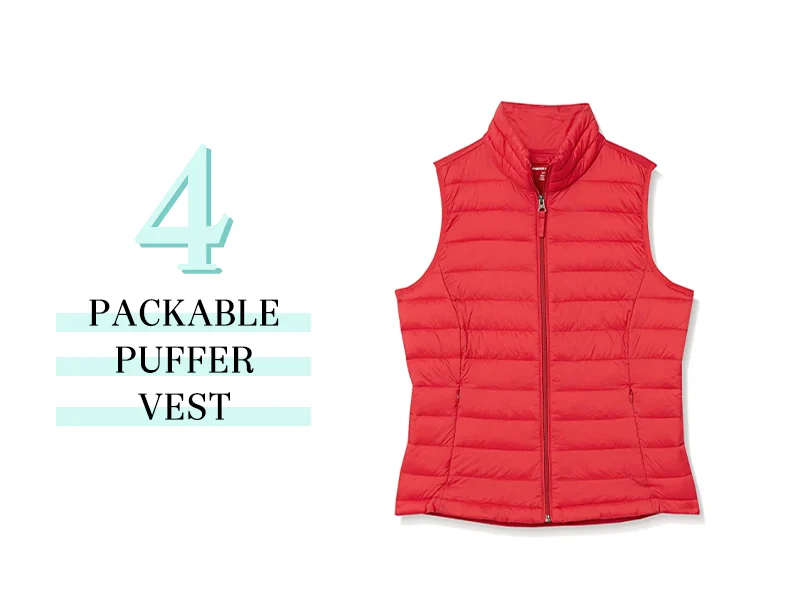 PAckable Puffer Vest in Red