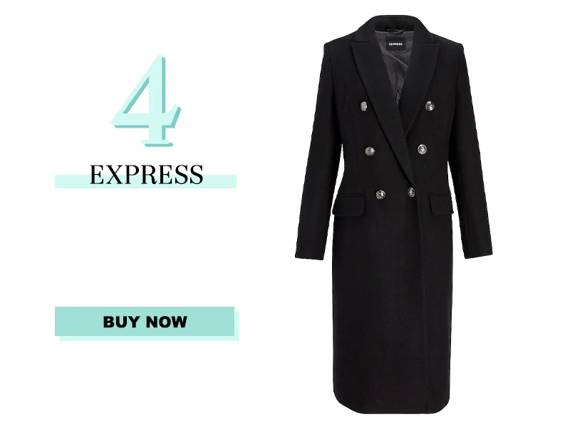 Express Black Wool Coat
