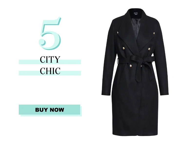 City Chic Black Wool Coat