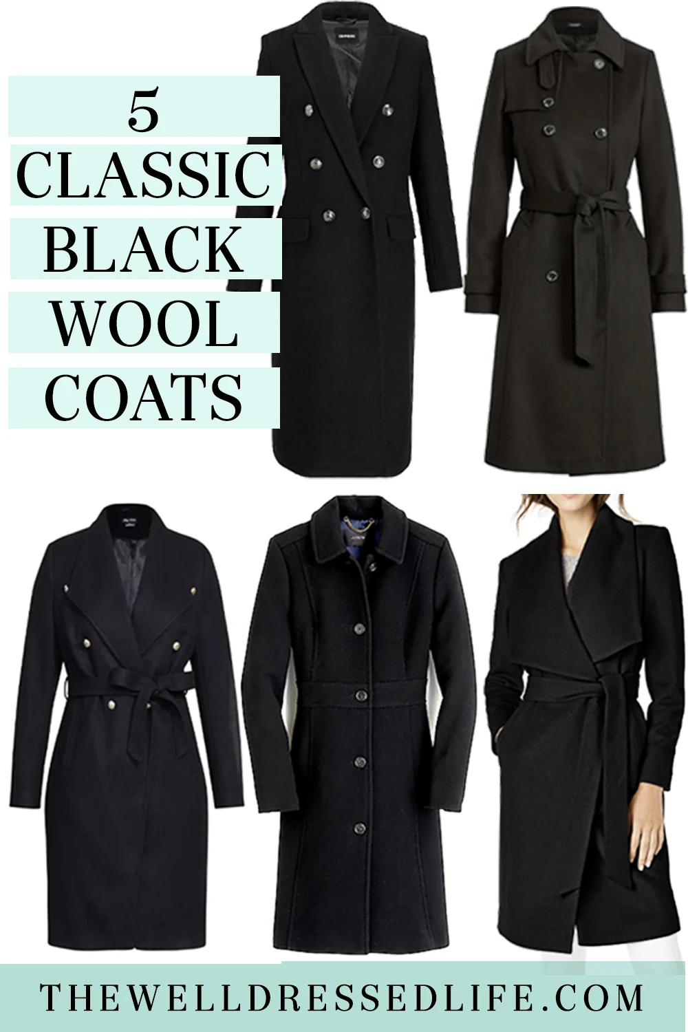 5 Classic Black Wool Coats