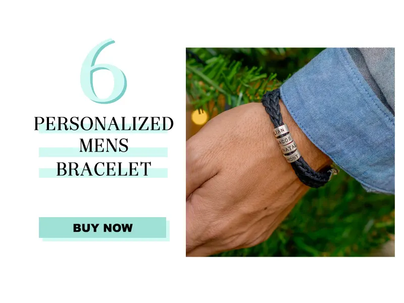 Personalized Mens Bracelet from Etsy