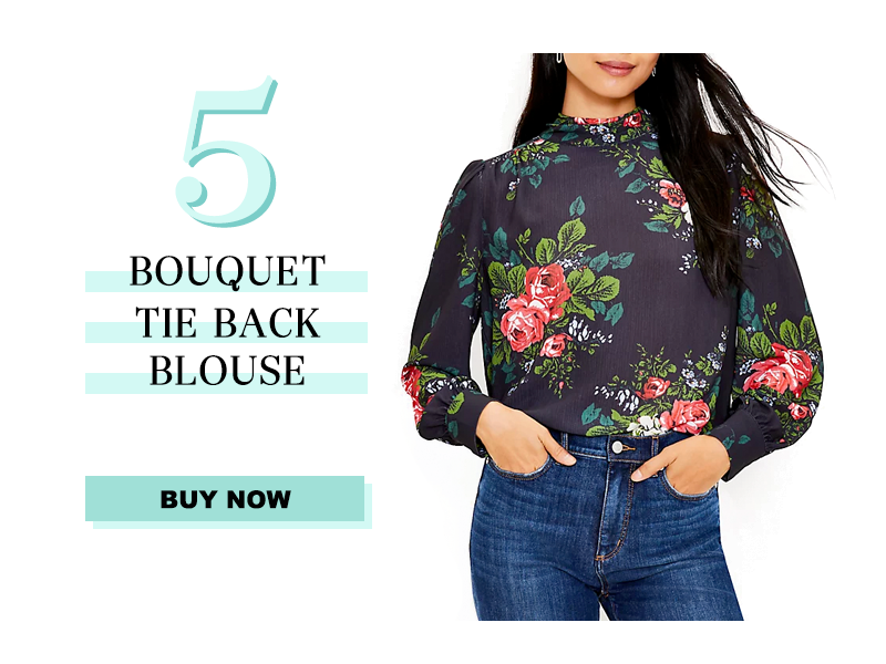 LOFT bouquet tie back Blouse