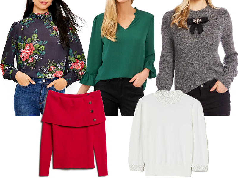 Holiday Tops to Wear with Basic Black Pants