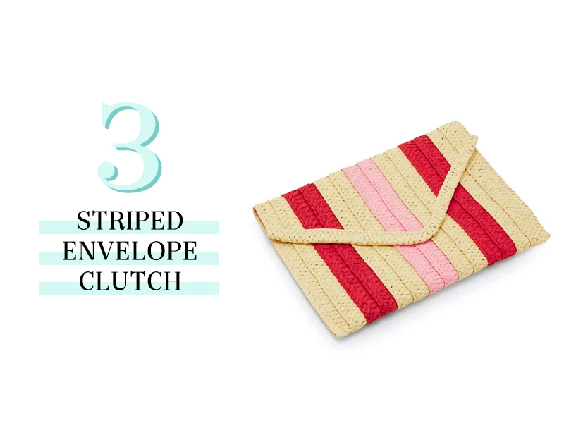 Pink and Red Striped Envelope Clutch from Boden