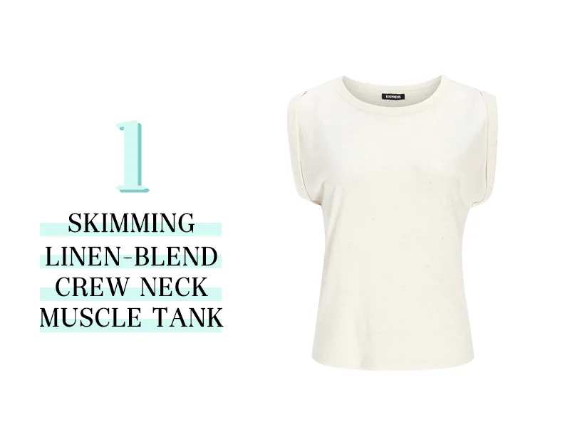 Skimming Linen-Blend Muscle Tee