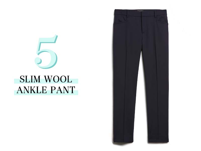 Slim Wool Ankle Pants