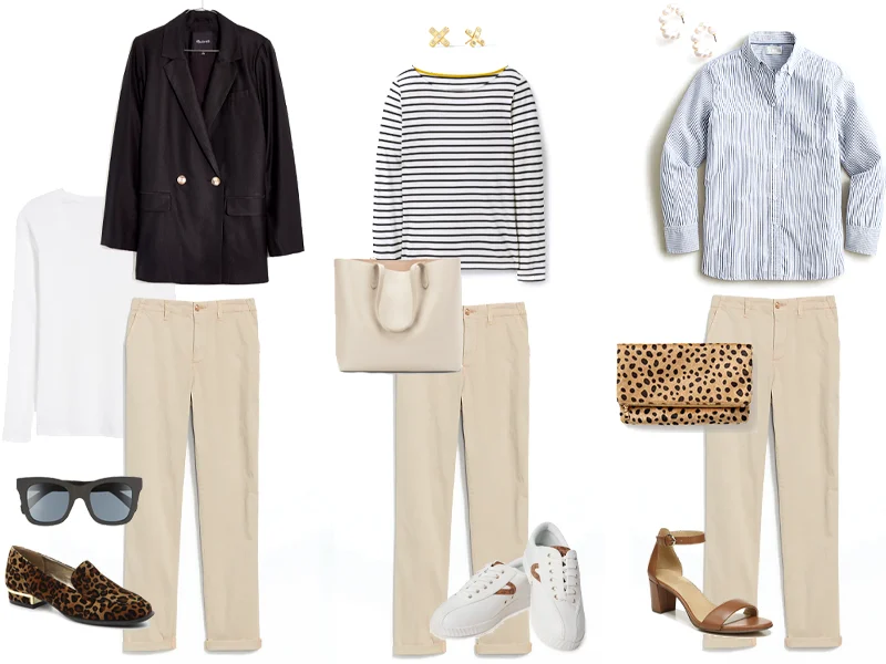 Navy Dress Pants with Tan Bag Outfits For Women (3 ideas & outfits)