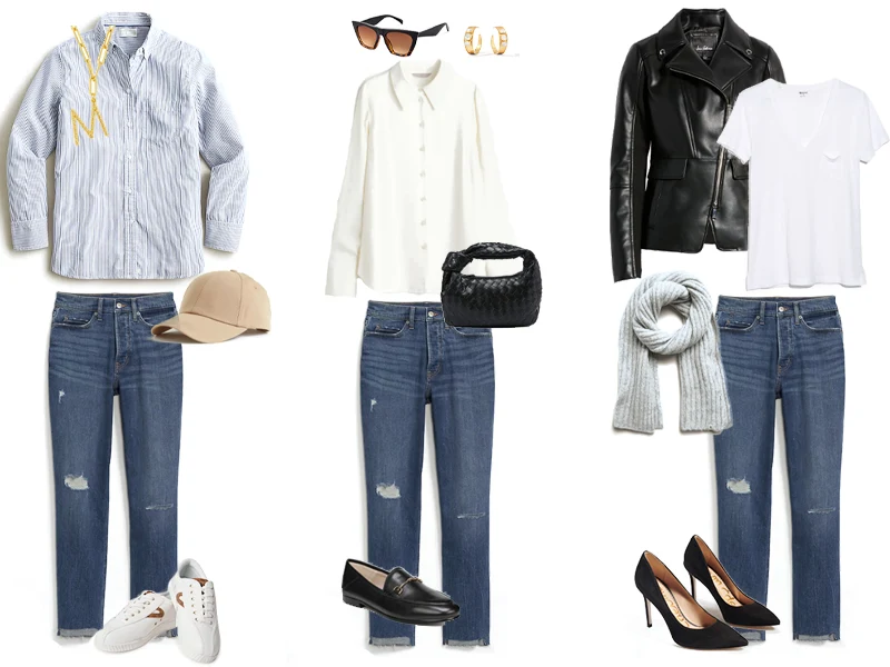 3 Ways to Wear Straight Leg Jeans#fashionmodel #fashiondaily