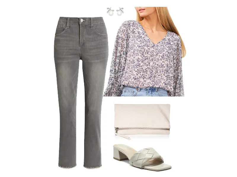 Gray top 2024 with jeans