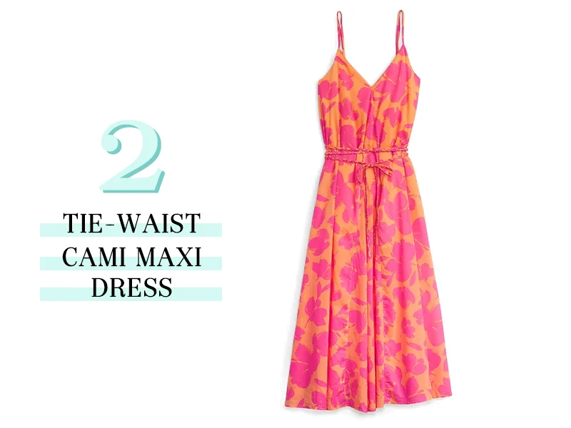 Tie Waist Cami Maxi Dress