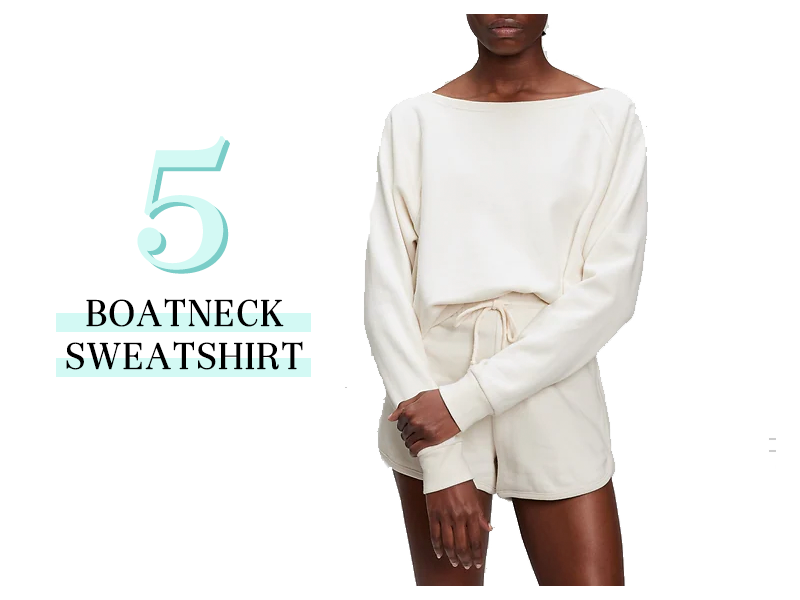 Boatneck Sweatshirt in white