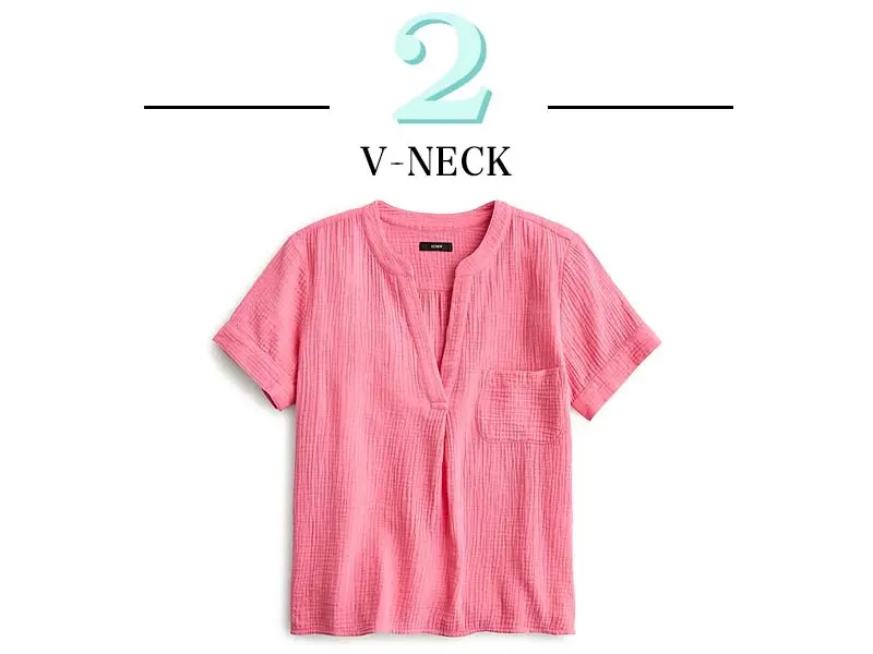 Pink soft gauze v-neck blouse