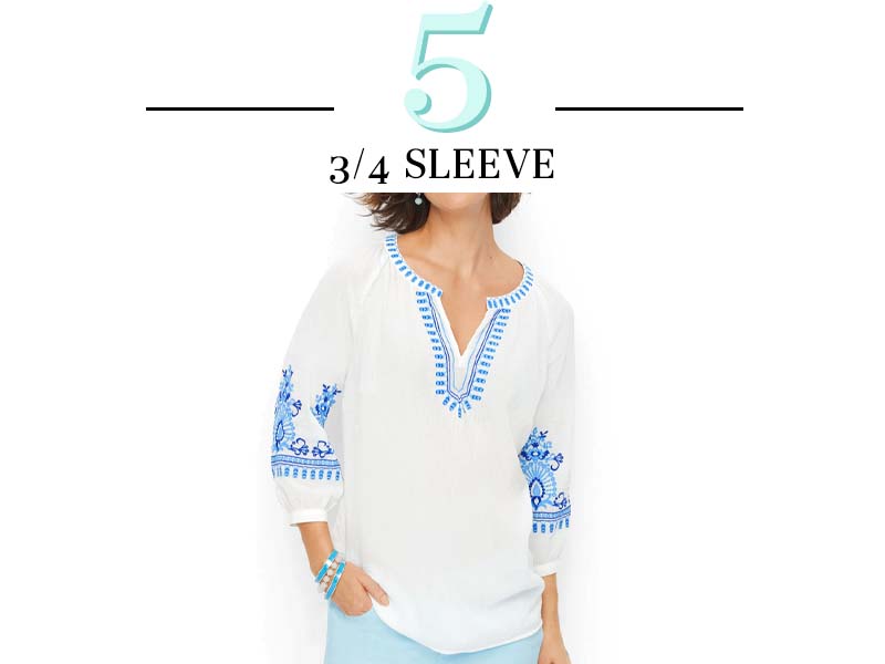 White CRINKLE GAUZE EMBROIDERED TOP