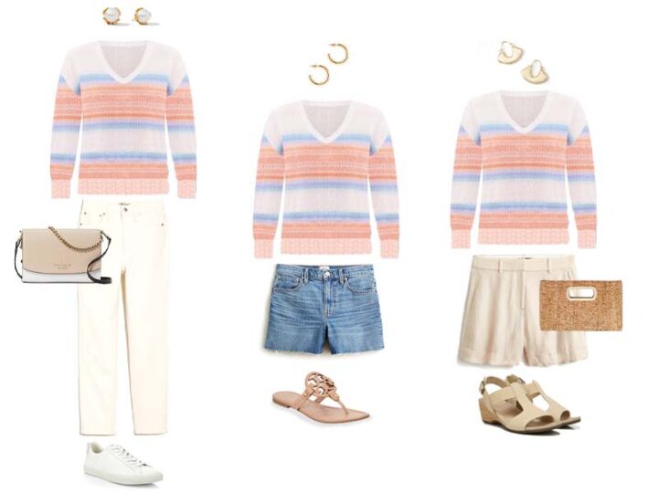 Three Outfits featuring an ombre sweater