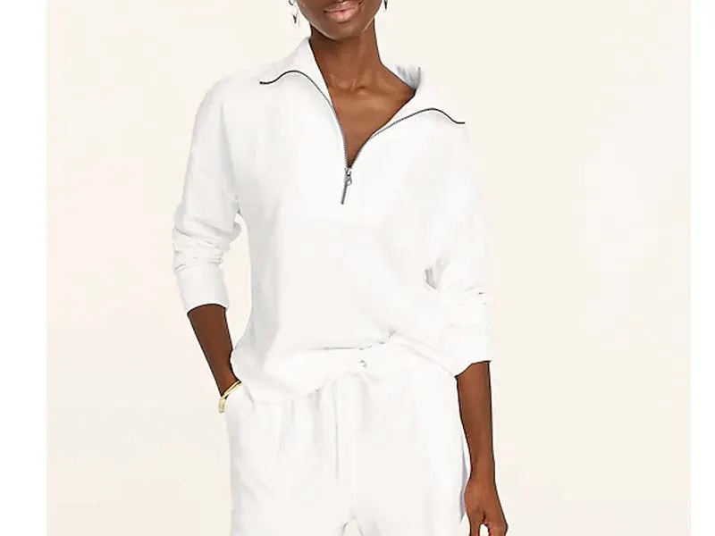 J.Crew: Magic Rinse™ Half-zip Sweatshirt For Women