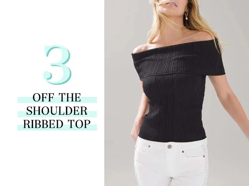 Off the shoulder ribbed top