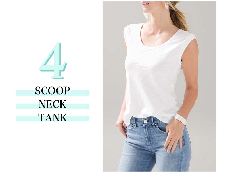 scoop neck top in white