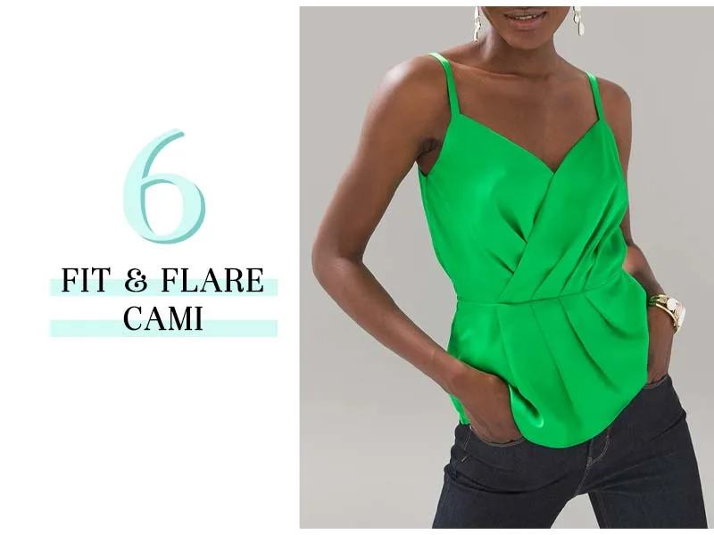 fit and flare cami in green