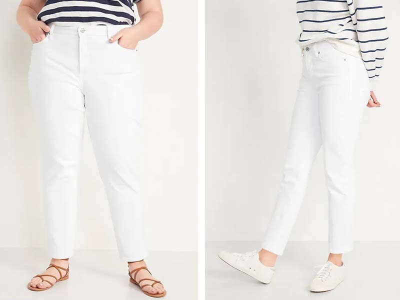 High-Waisted O.G. Straight White Ankle Jeans for Women